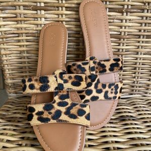 NWOT JCREW Pony Hair Slide Sandals Size 10